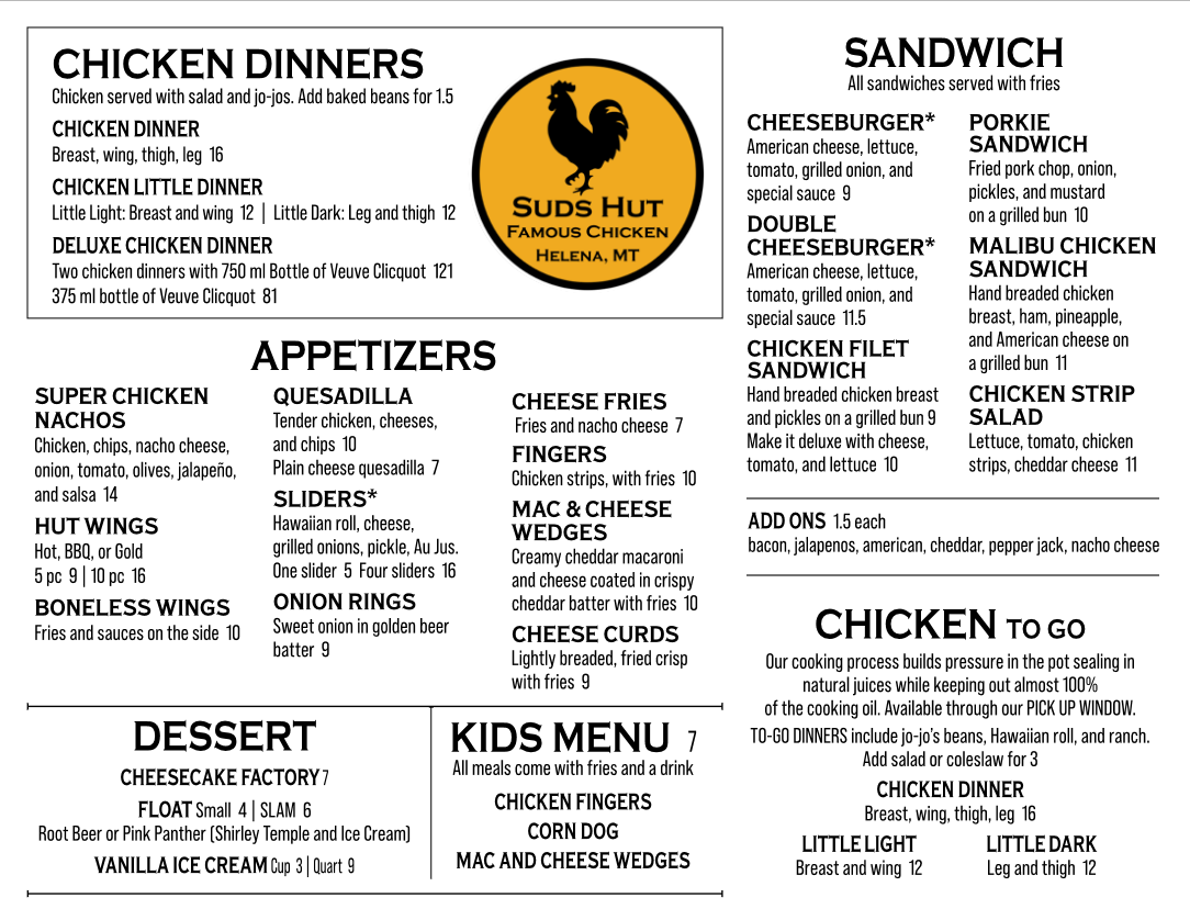 Our Take Out Menu